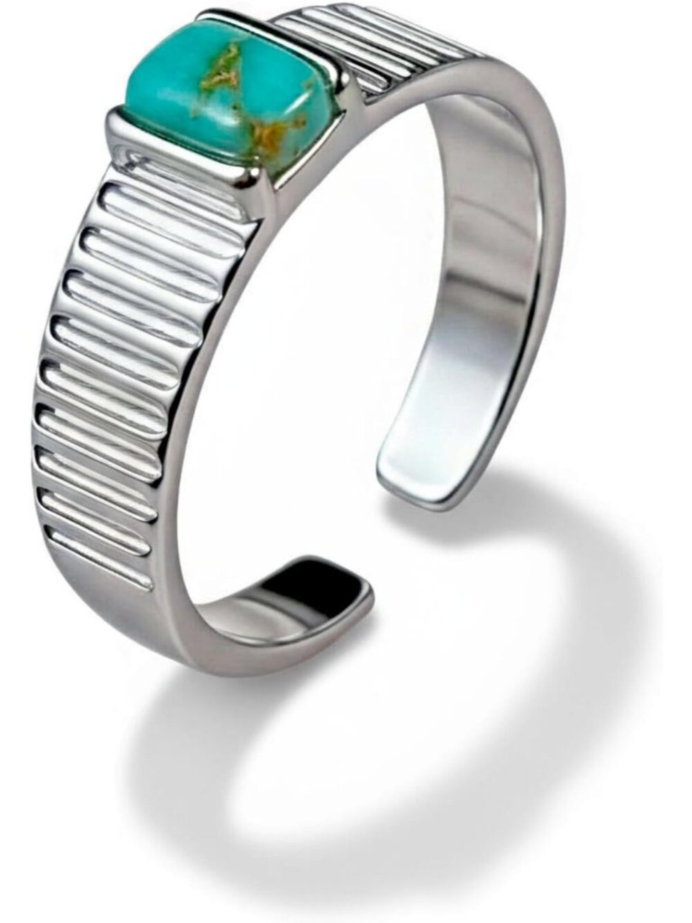 Turquoise Ring for Men, Adjustable Boho Rings for Women, Minimalist Vintage West